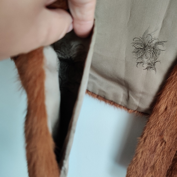 Vintage Ash Brown Red Mink Fur Stole Cape Stunning Dawes Furs Toronto - Picture 15 of 16